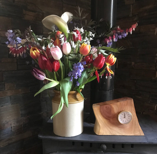 Handmade Sycamore clock in unique design