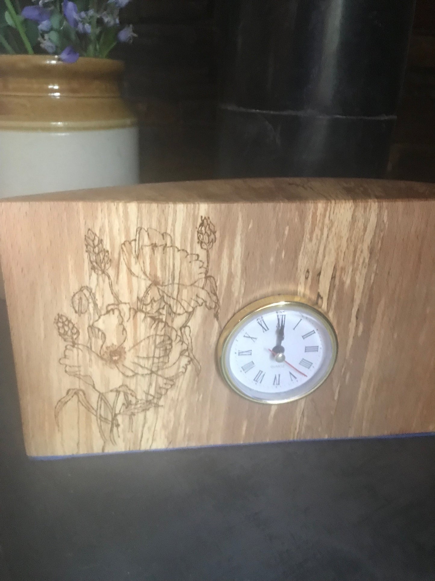 Handmade Spalted Beech clock in unique design