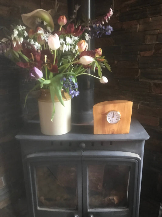 Handmade Sycamore clock in unique design