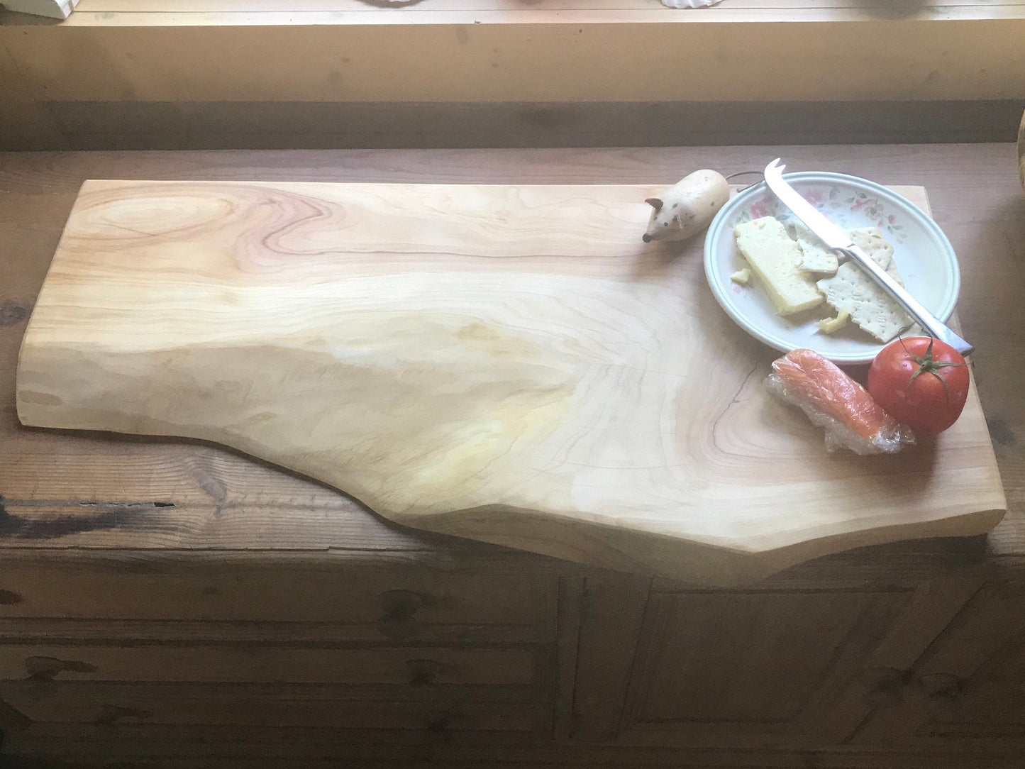 Live Edge Chopping Board, Solid Sycamore Serving Board, charcuterie board/platter James Martin style