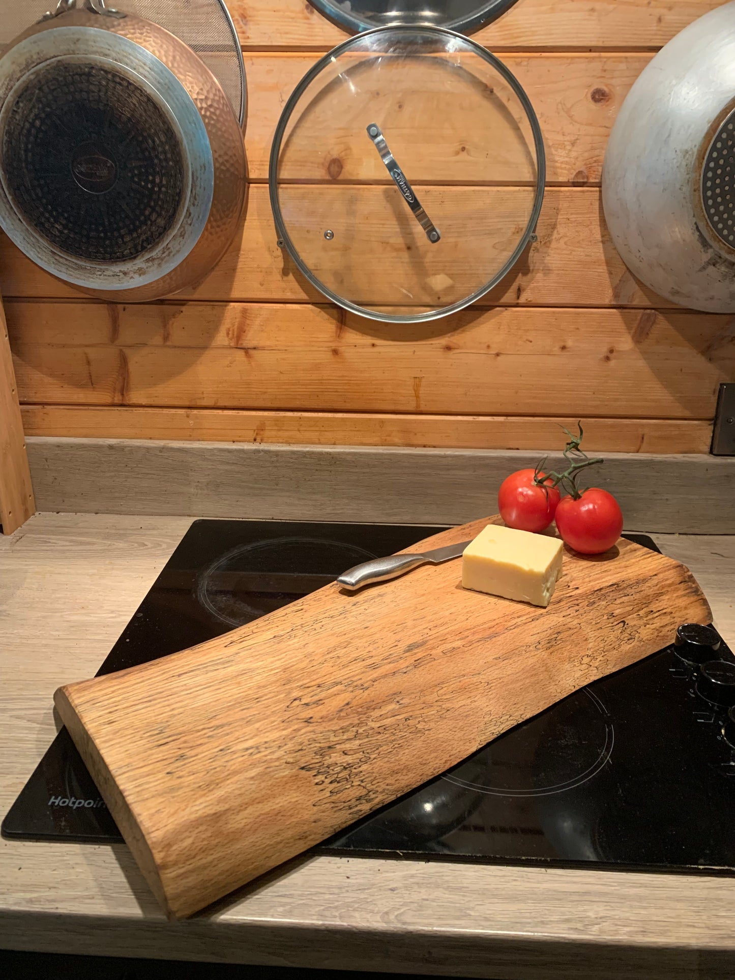 Live Edge Chopping Board, Solid Spalted Beech Serving Board, charcuterie board/platter