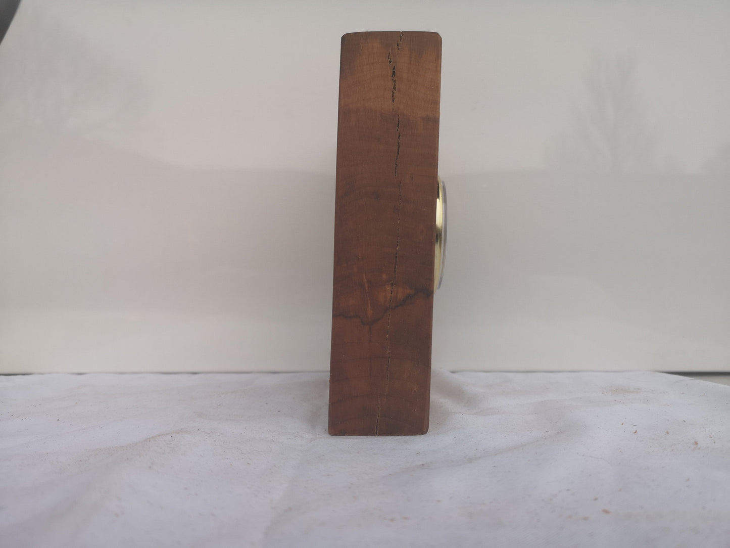 Handmade Applewood clock in unique design one of a kind
