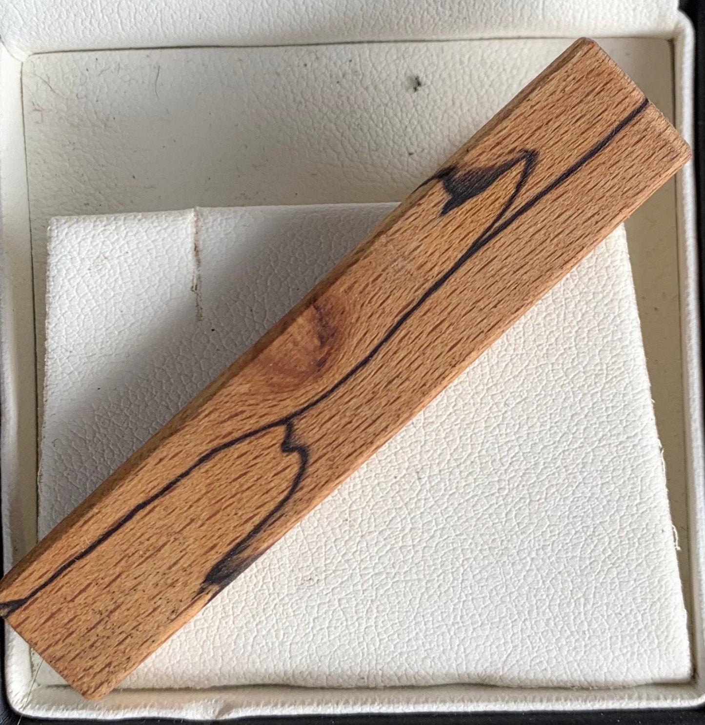 Tie pin/clip made from spalted beech