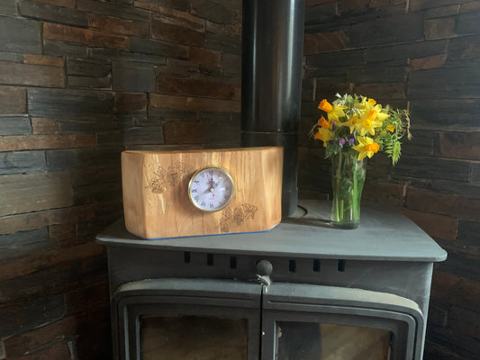 Handmade Spalted Beech clock in unique design one of a kind
