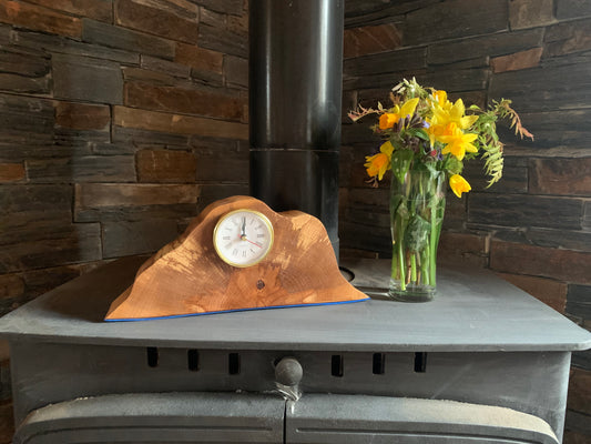 Handmade Beech clock in unique design one of a kind